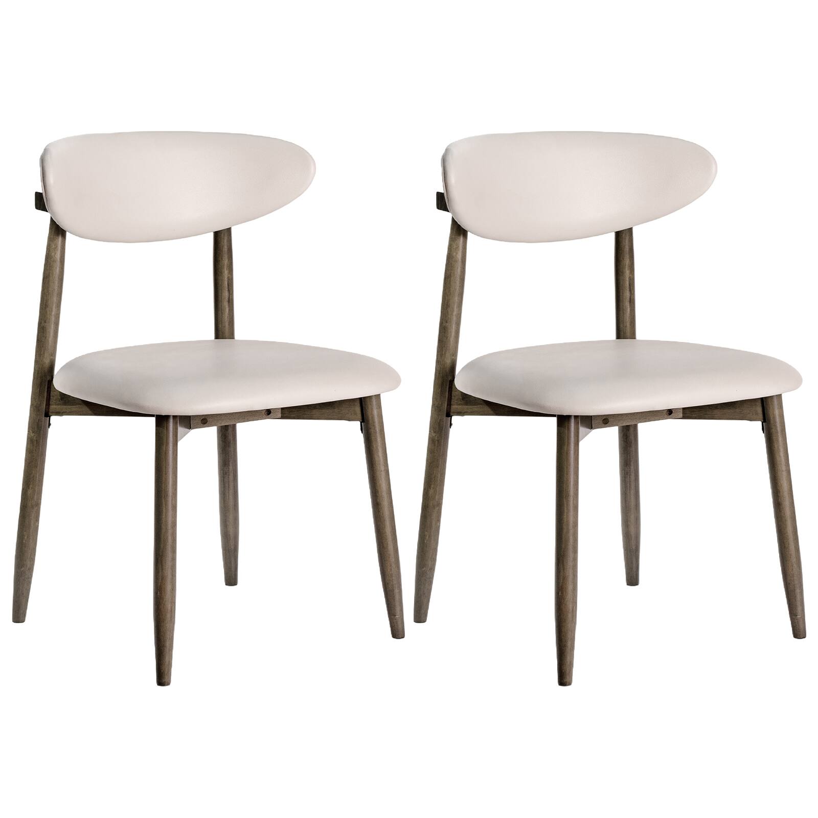 Alt View 9. Gymax - Gymax Wooden Dining Chairs Set of 4 Upholstered Kitchen Chairs w/ Curved Backrest Beige - Beige.