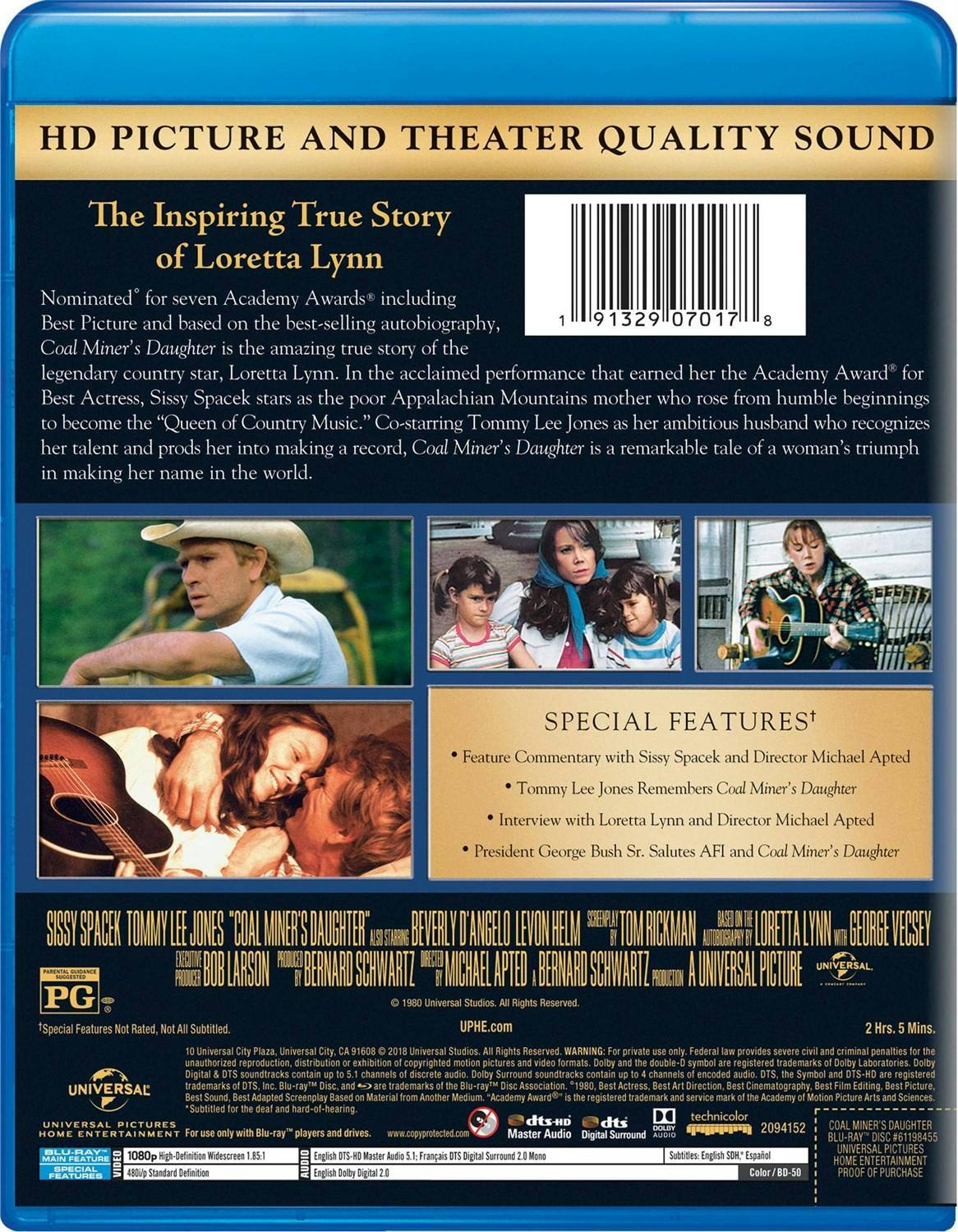 Back. Coal Miner's Daughter [Blu-ray].