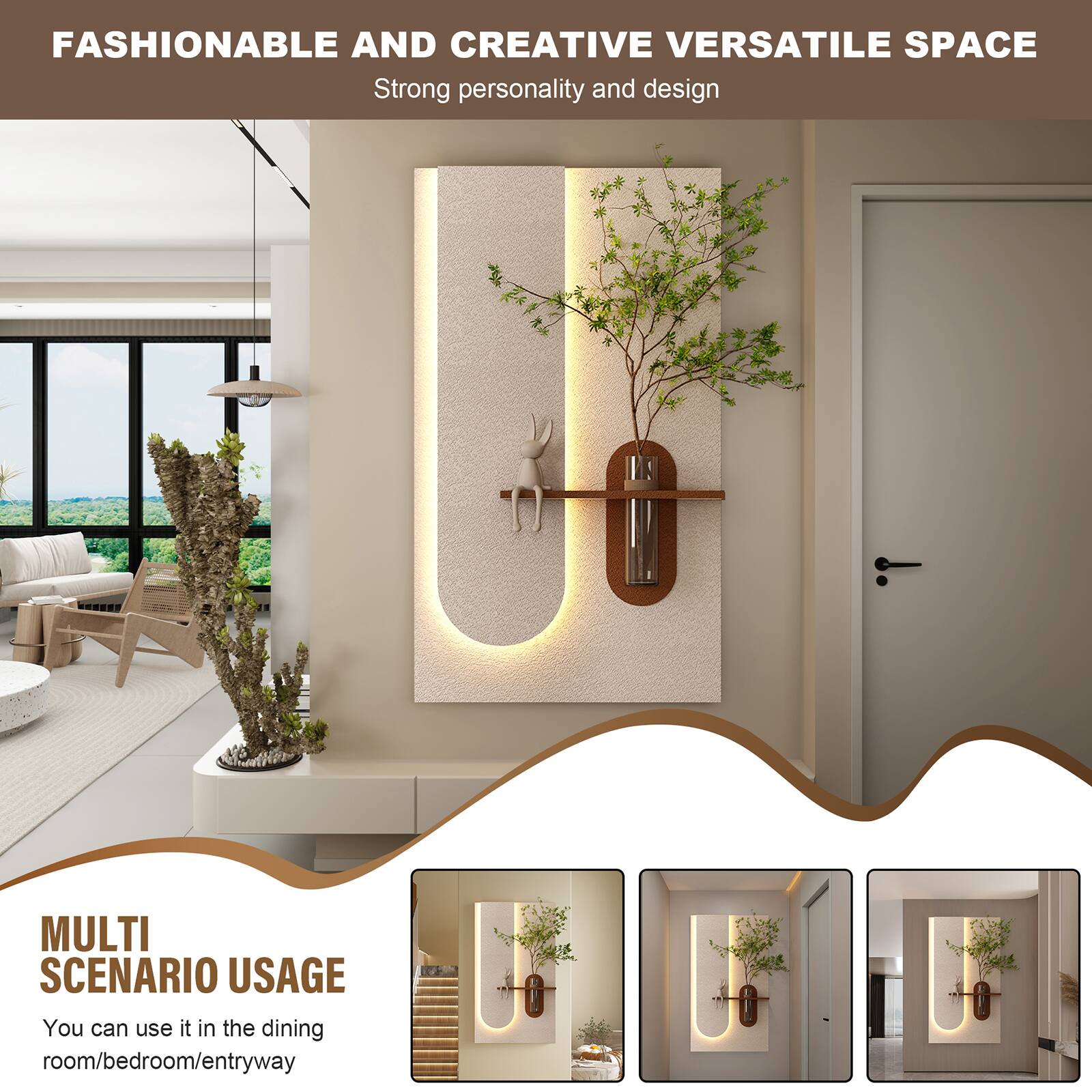 FASHIONABLE AND CREATIVE VERSATILE SPACE  
Strong personality and design  

MULTI SCENARIO USAGE  
You can use it in the dining room/bedroom/entryway