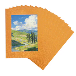 Unique Bargains - 10pcs Picture Frame Mats, 10x8 Inch Angled Cut Board for Photos Prints Watercolor Artwork Backing - Gold