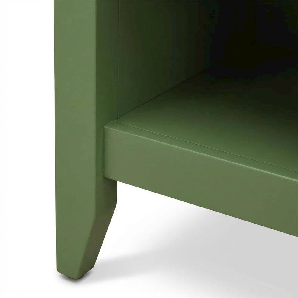 Back. FurniFact - Clover Green Mid Century Nightstand with Wooden Drawer and Sturdy Build - Clover Green.