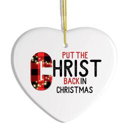 OrnamentallyYou - Put the Christ Back in Christmas Holiday Ornament Religious Christian Theme - Multi-colored