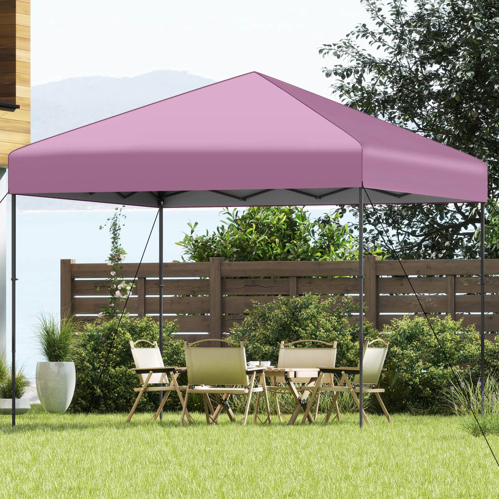 Alt View 1. Costway - Costway 10 X 10 FT Pop up Canopy Tent with Portable Carrying Bag 8 Stakes 4 Wind Ropes - Pink.