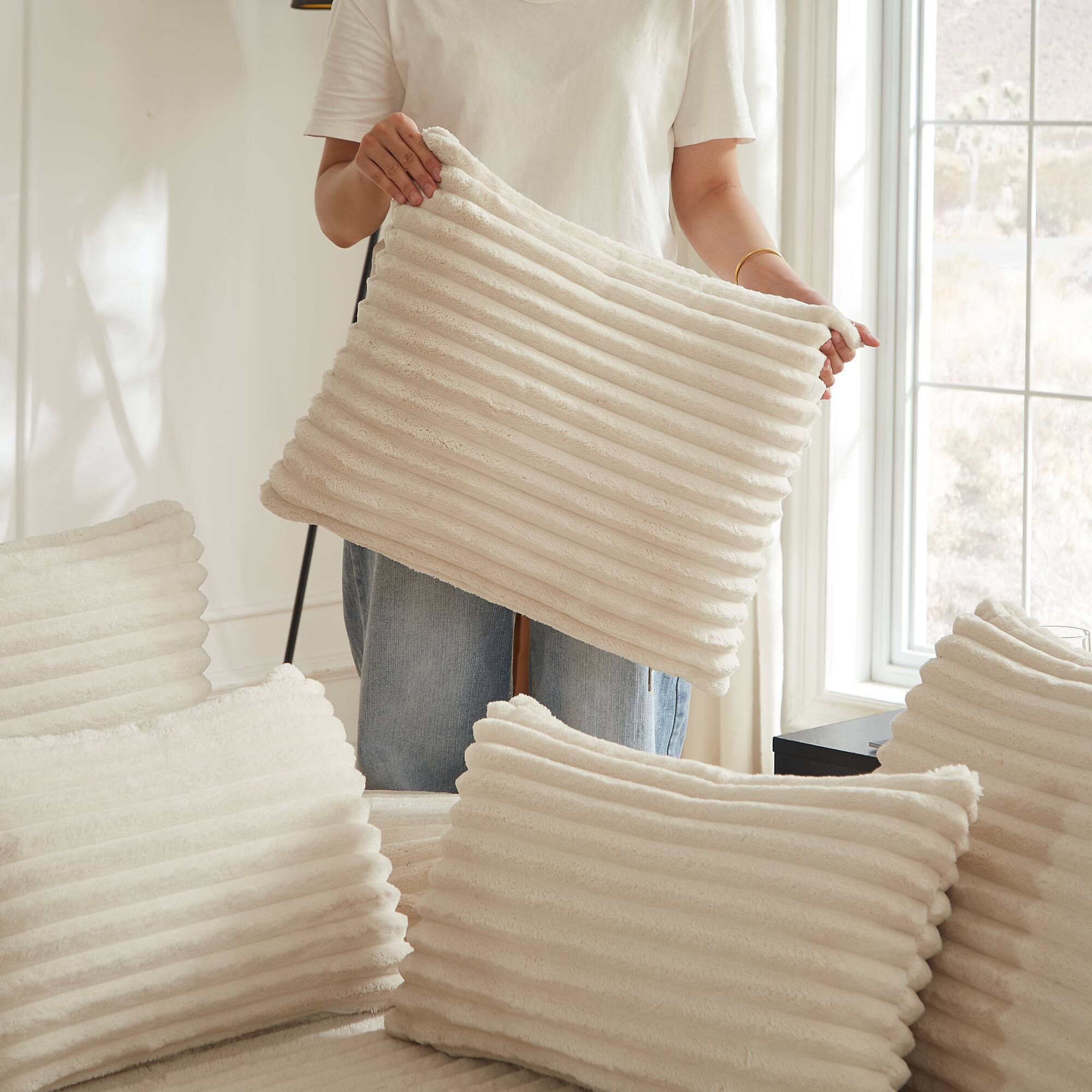 Alt View 1. GOODSILO - Large Semi-Circular Convertible Sofa Bed with Reclining Feature and Comfort Pillows - Beige.