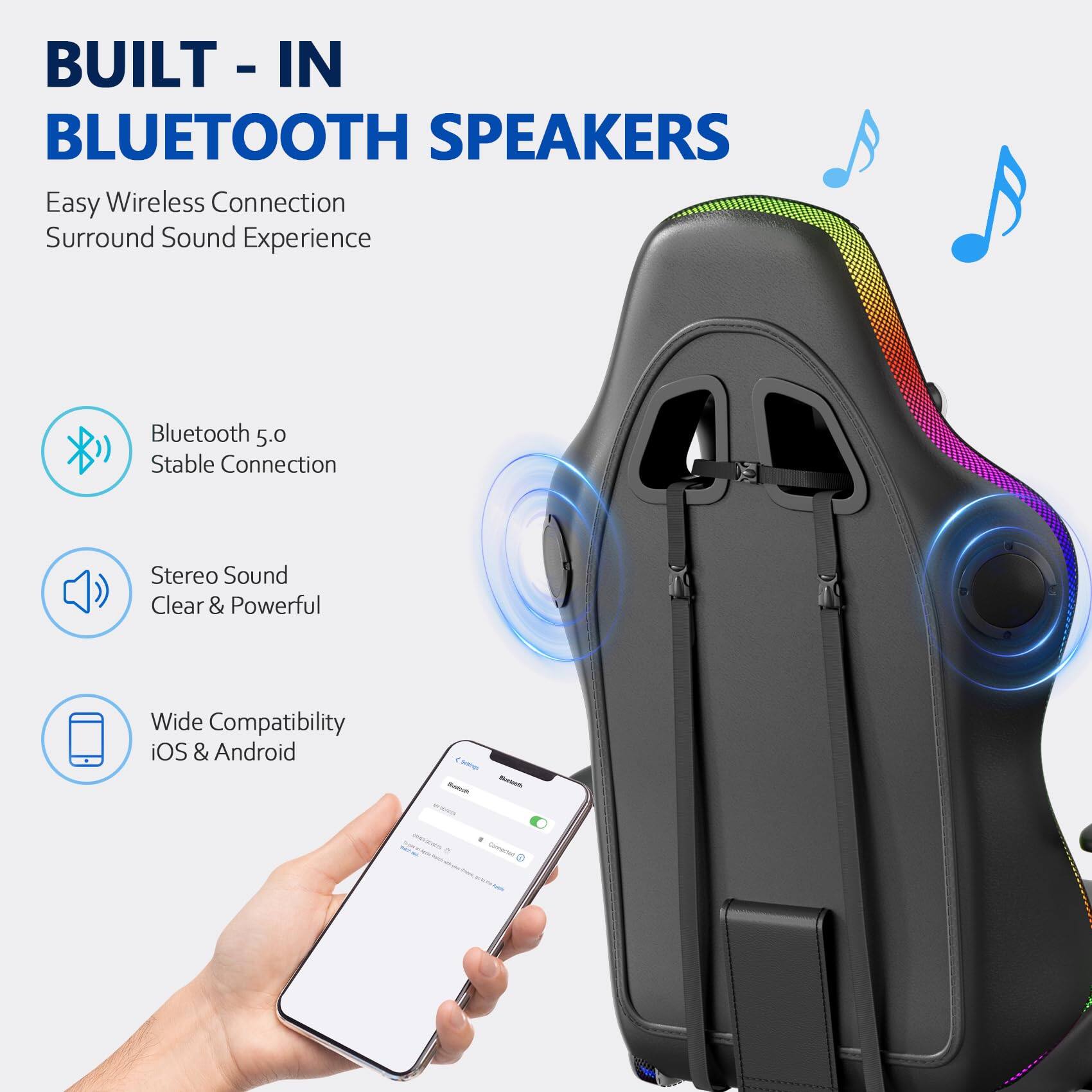 BUILT - IN BLUETOOTH SPEAKERS

Easy Wireless Connection
Surround Sound Experience

Bluetooth 5.0
Stable Connection

Stereo Sound
Clear & Powerful

Wide Compatibility
iOS & Android