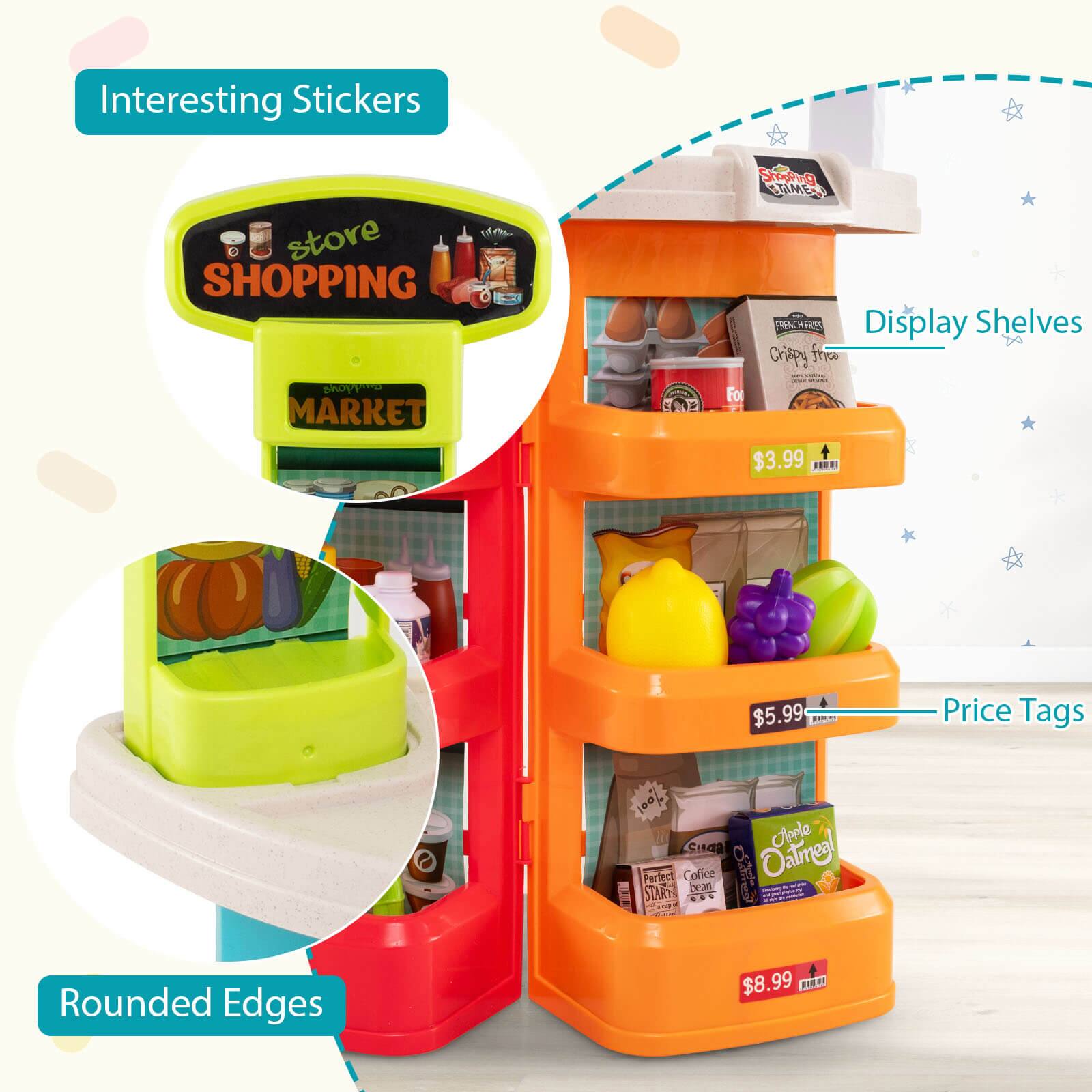 Interesting Stickers  
store SHOPPING MARKET  

Display Shelves  

Price Tags  

Rounded Edges  

$3.99  
$5.99  
$8.99  

Perfect Coffee  
Oatmeal