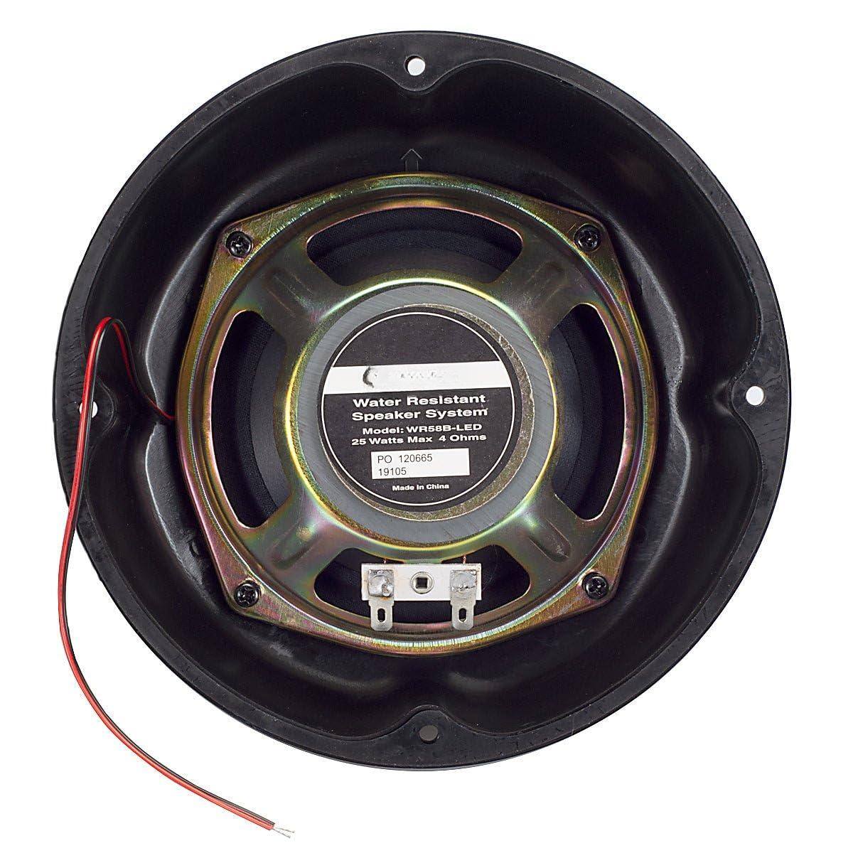 Water Resistant Speaker System  
Model: WRS6B-LED  
25 Watts Max  
4 Ohms  
PO 120665  
19105  
Made in China