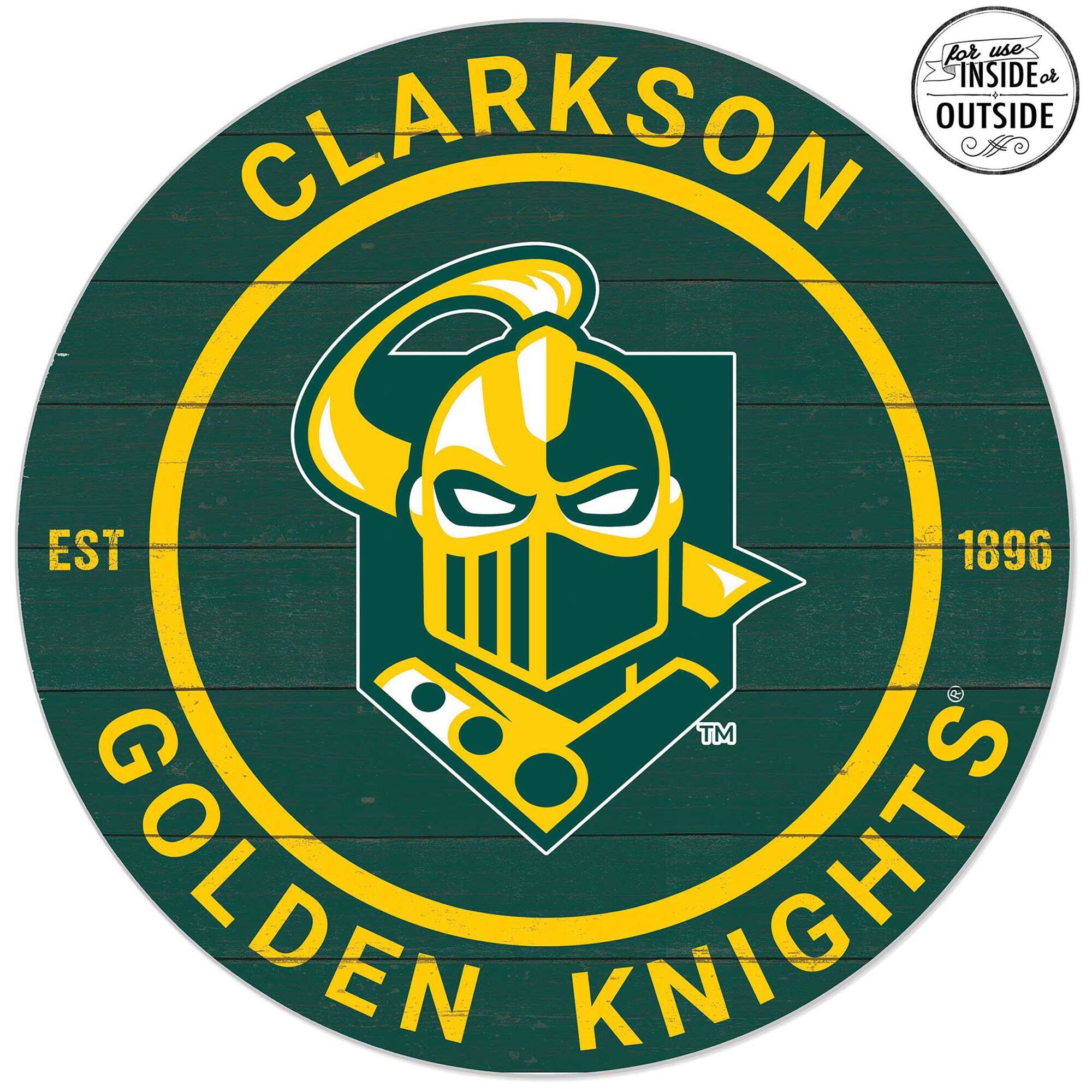 Clarkson Golden Knights 20'' x 20'' Indoor/Outdoor Weathered Circle Sign