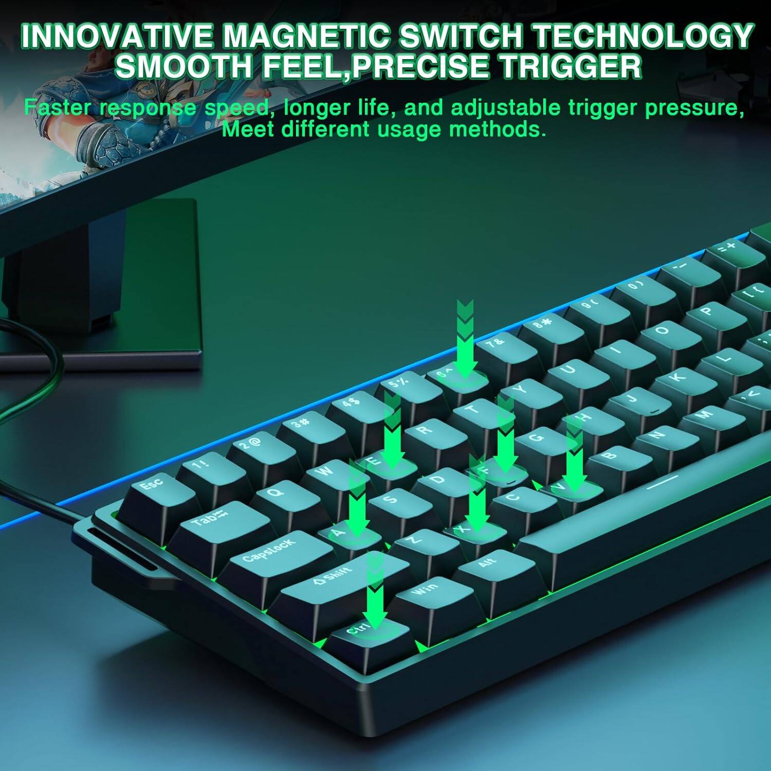 INNOVATIVE MAGNETIC SWITCH TECHNOLOGY  
SMOOTH FEEL, PRECISE TRIGGER  

Faster response speed, longer life, and adjustable trigger pressure, meet different usage methods.