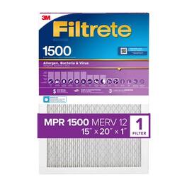 Filtrete - 15 in. W X 20 in. H X 1 in. D 1500 MPR Pleated Air Filter 1 pk