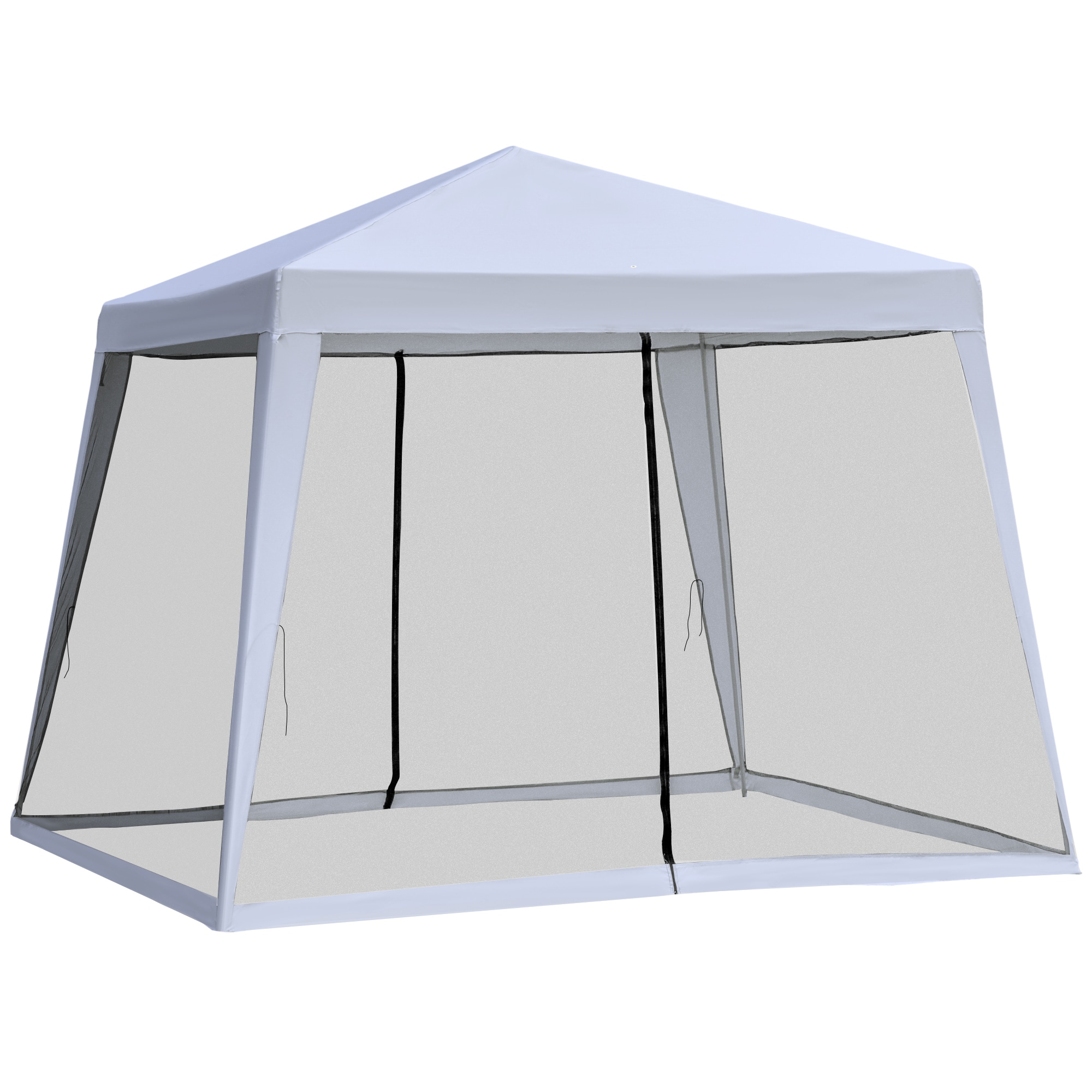 Outsunny - Outdoor Party Tent Canopy with Mesh Sidewalls - Gray