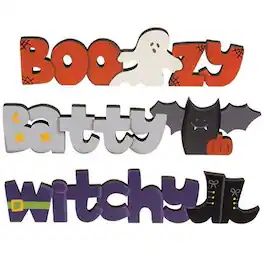 BreeBe - Boozy Witchy Batty Cutout Word Sitter 3 Asstd - Multicolor