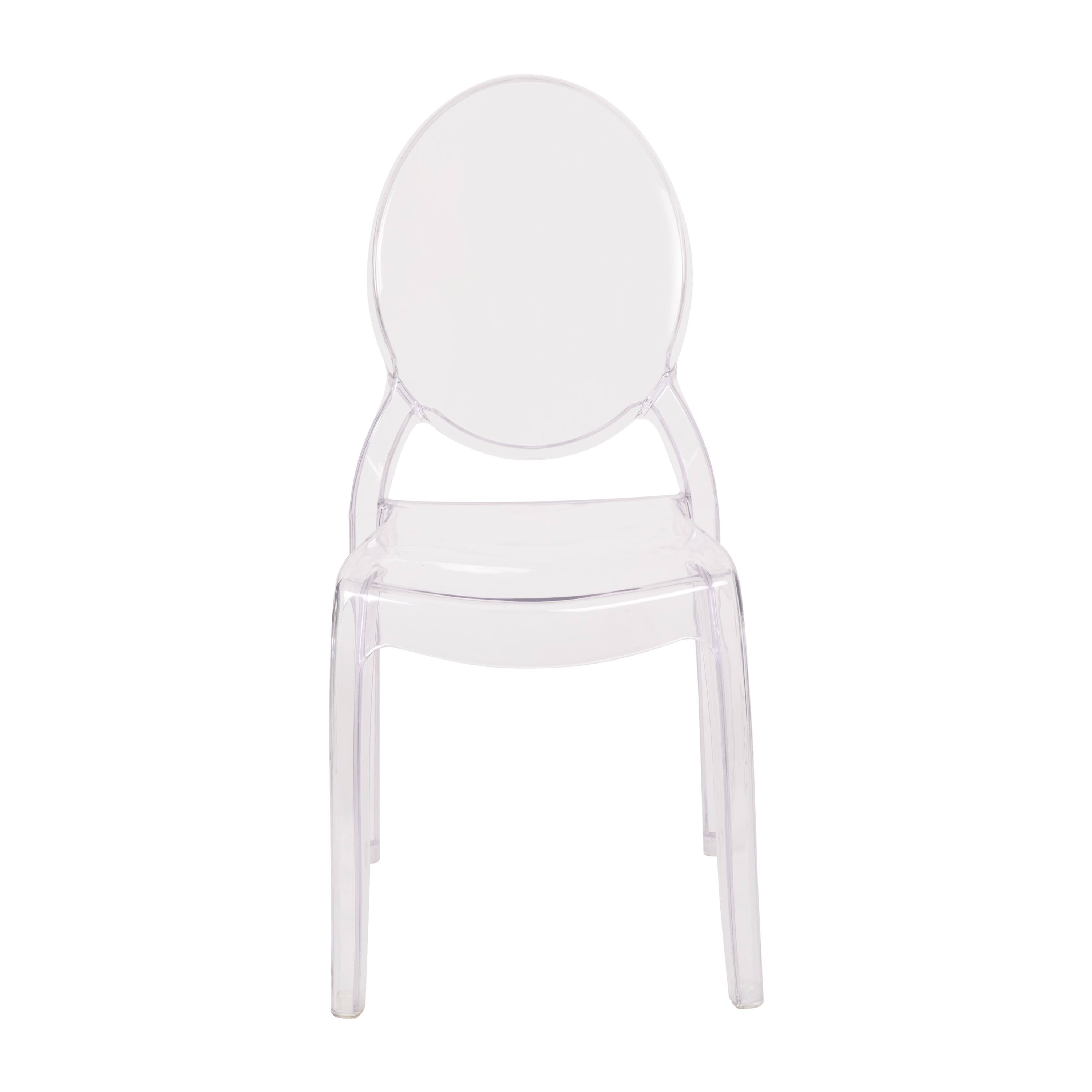 Alt View 8. Emma + Oliver - Armless Polycarbonate Resin Stacking Accent Chair-Extra Wide Seat - Clear.