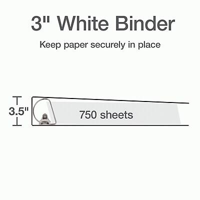 3" White Binder  
Keep paper securely in place  

3.5"  
750 sheets