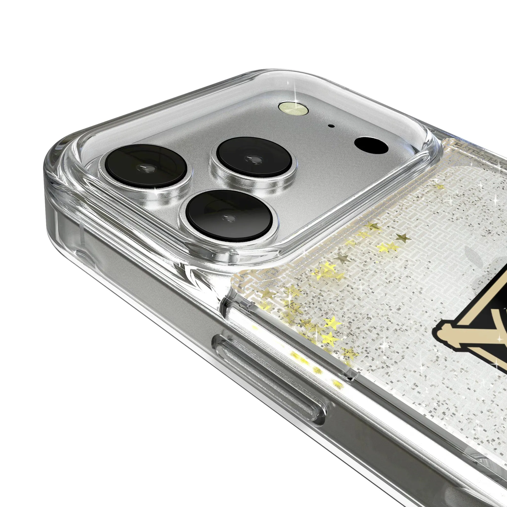Alt View 2. Keyscaper - Army Black Knights Linen Logo iPhone Glitter Case - 14 Pro - Multicolor.