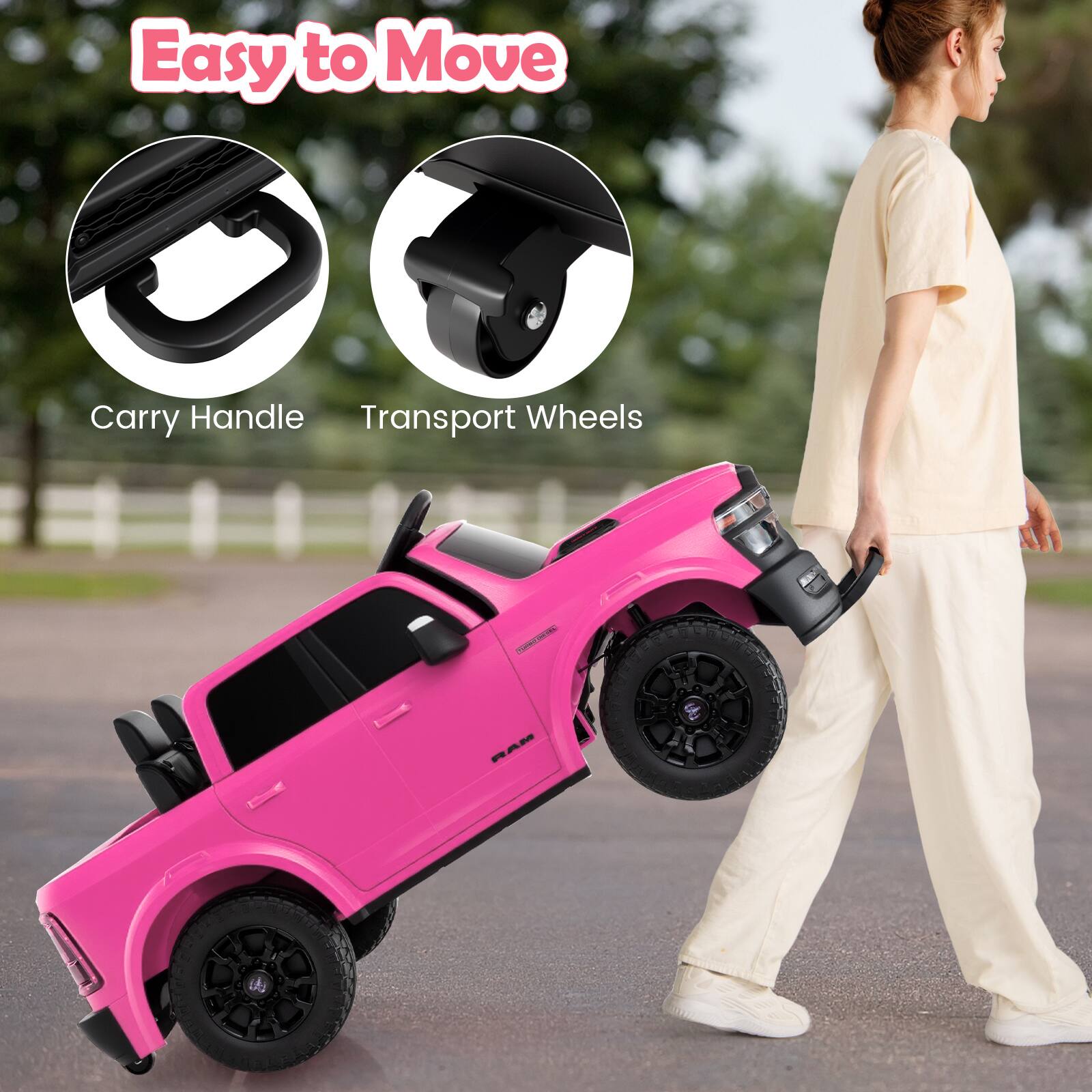 Easy to Move

Carry Handle

Transport Wheels