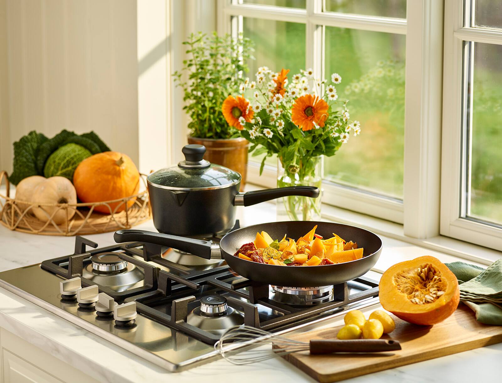 Alt View 3. Scanpan - Classic 1 Quart Saucepan with Lid - Black.