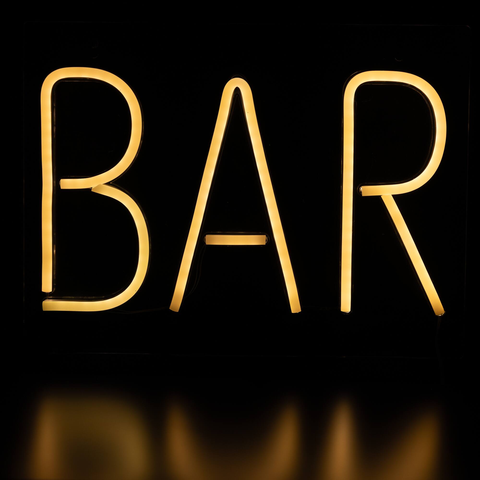 Front. Northlight - LED Bar Neon Lighted Wall Sign - 16" - Yellow - Yellow.