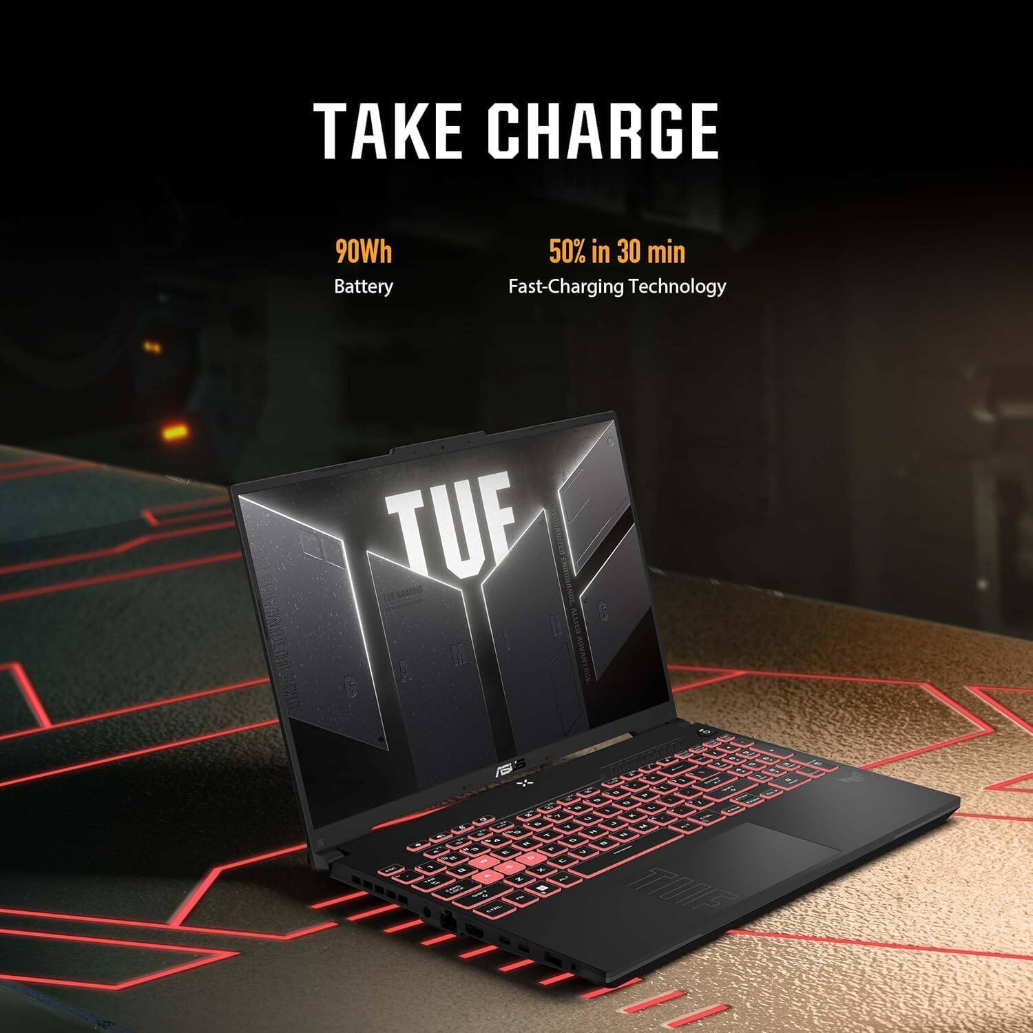 TAKE CHARGE  
90Wh Battery  
50% in 30 min  
Fast-Charging Technology