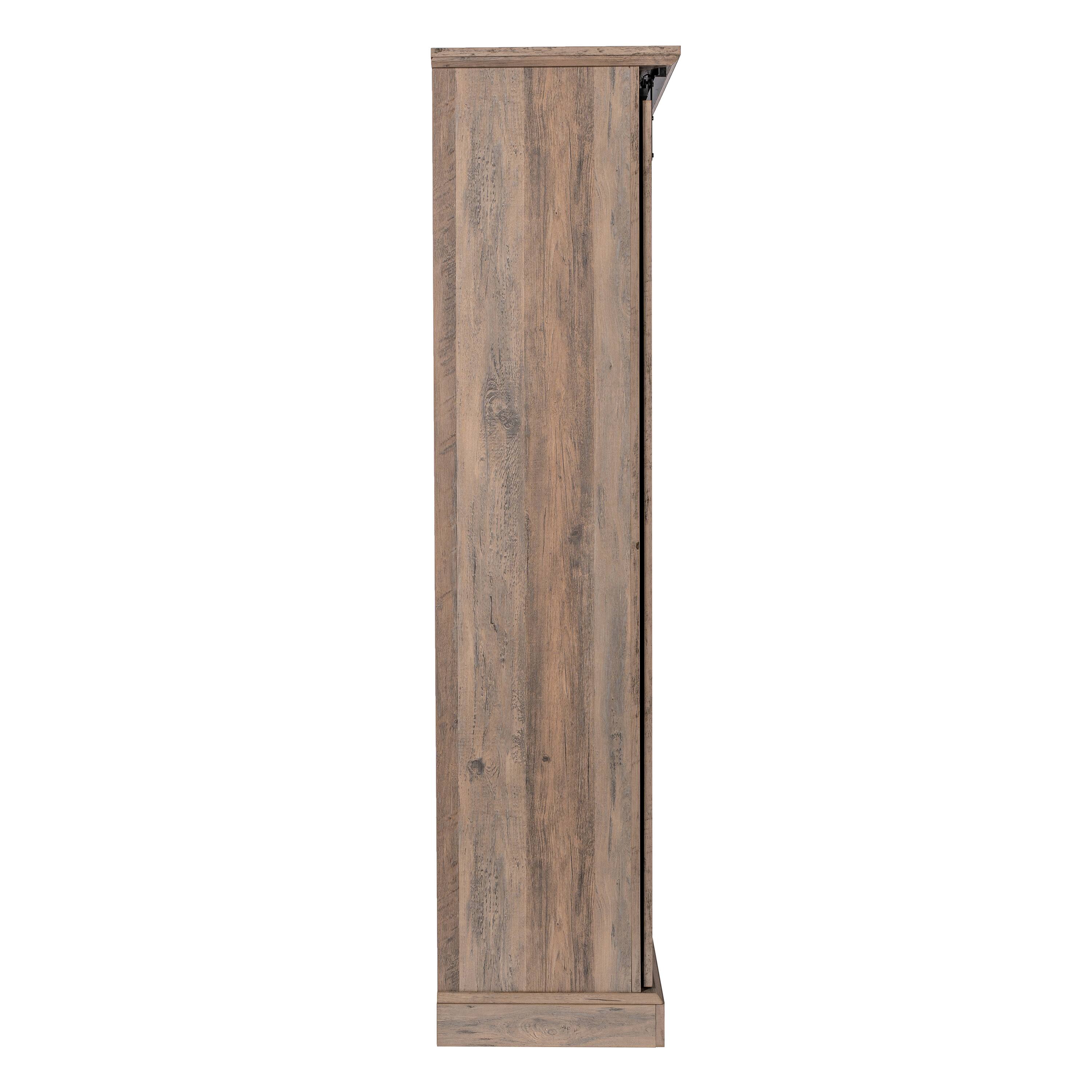 Left. Flash Furniture - Harrison 36" Wide Rustic Farmhouse Storage Cabinet Bookcase with Sliding Barn Door and 4 Adjustable and 2 Fixed Shelves - Gray.