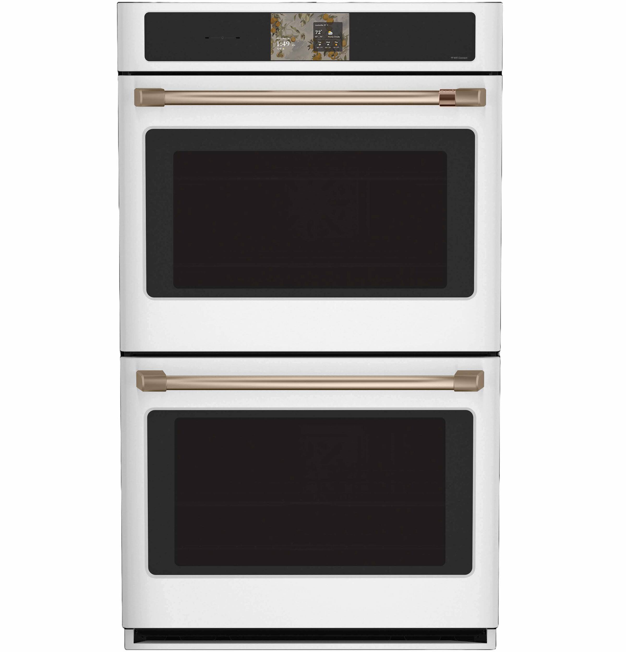 Alt View 28. Café - 30" Smart Built-In Double Electric Convection Wall Oven with Air Fry and Precision Cooking Modes - Matte White.