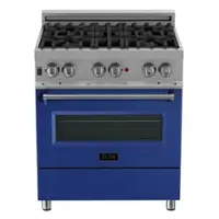 ZLINE - 30" Legacy Dual Fuel Range in DuraSnow Stainless Steel & Blue Matte Door (RAS-BM-30) - Stainless Steel/Blue Matte Door - Front_Zoom
