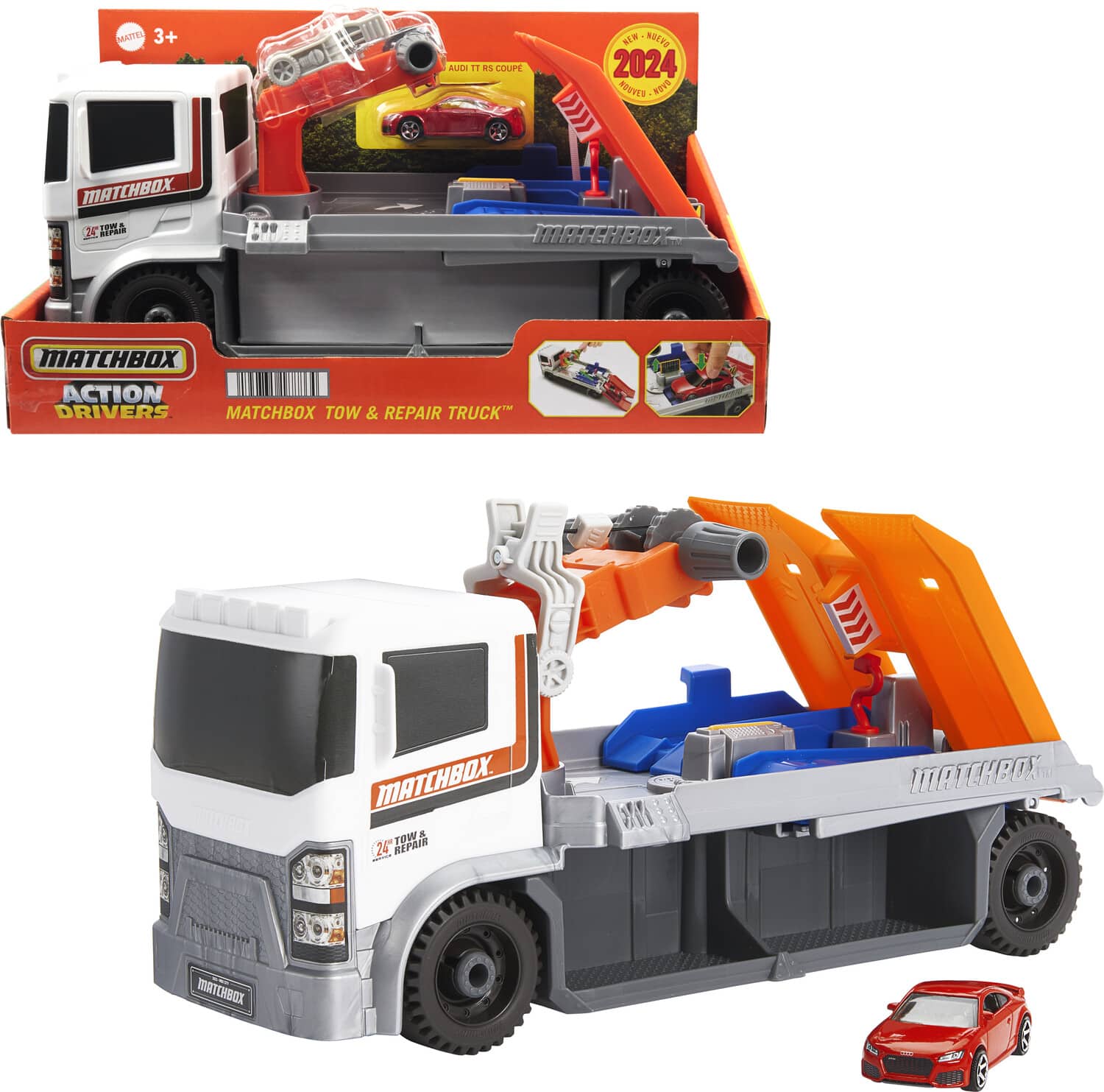 Mattel - Matchbox Action Drivers Tow & Repair Truck with 1:64 Scale Car - COLLECTABLES - Multicolor