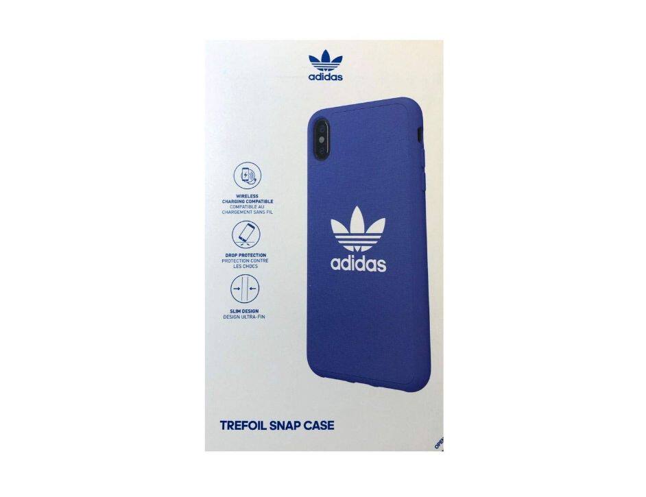 adidas  
TREFOIL SNAP CASE  

- WIRELESS CHARGING COMPATIBLE  
  COMPATIBLE AU CHARGEMENT SANS FIL  

- DROP PROTECTION  
  PROTECTION CONTRE LES CHOCS  

- SLIM DESIGN  
  DESIGN ULTRA-FIN