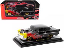 M2 - 1957 Chevrolet 150 Sedan Graphics Limited Edition to 4250 pieces Worldwide 1/24 - Black with Flames
