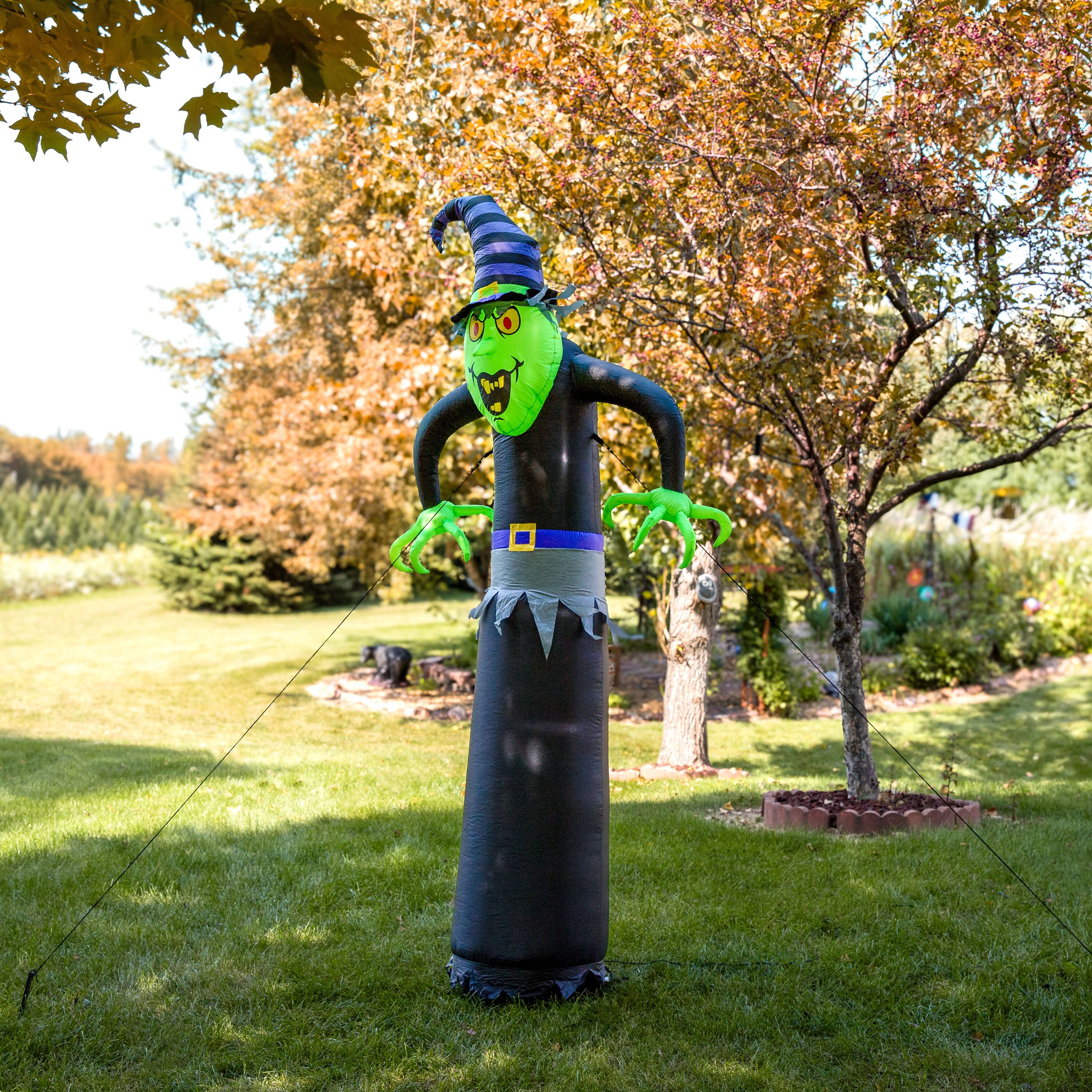 Alt View 4. Sunnydaze - Winifred the Wicked Witch Inflatable Halloween Decoration - 8 ft - Black.