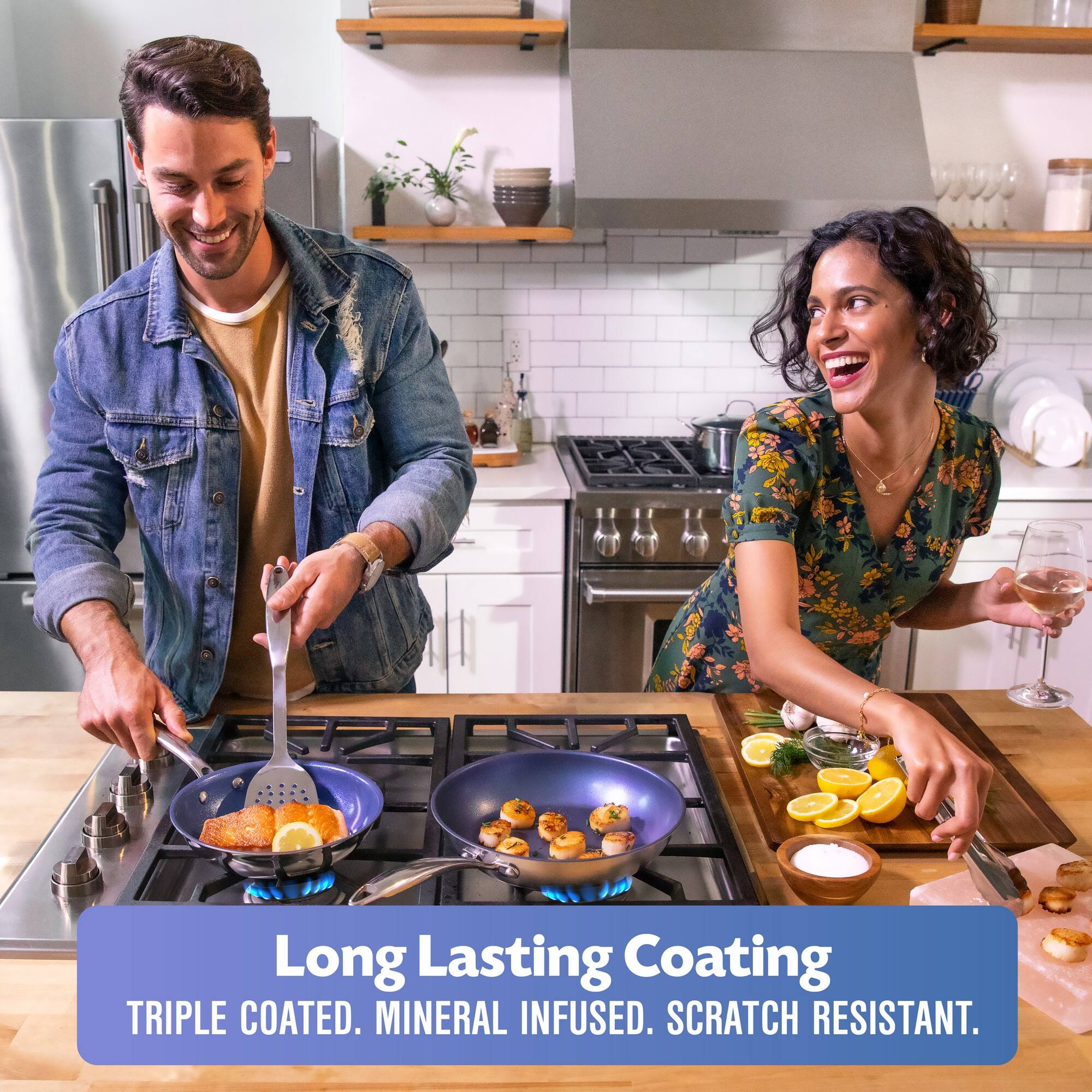 Granitestone - Stainless steel 10 Piece Cookware Set - Blue - Thumbnail 5