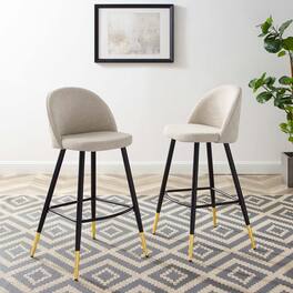 Cordial Fabric Bar Stools Set of 2 by Modway - Beige
