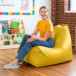 Jaxx - Pezzi Premium Vinyl Classroom Bean Bag Chair - Yellow