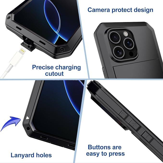 - Camera protect design
- Precise charging cutout
- Lanyard holes
- Buttons are easy to press