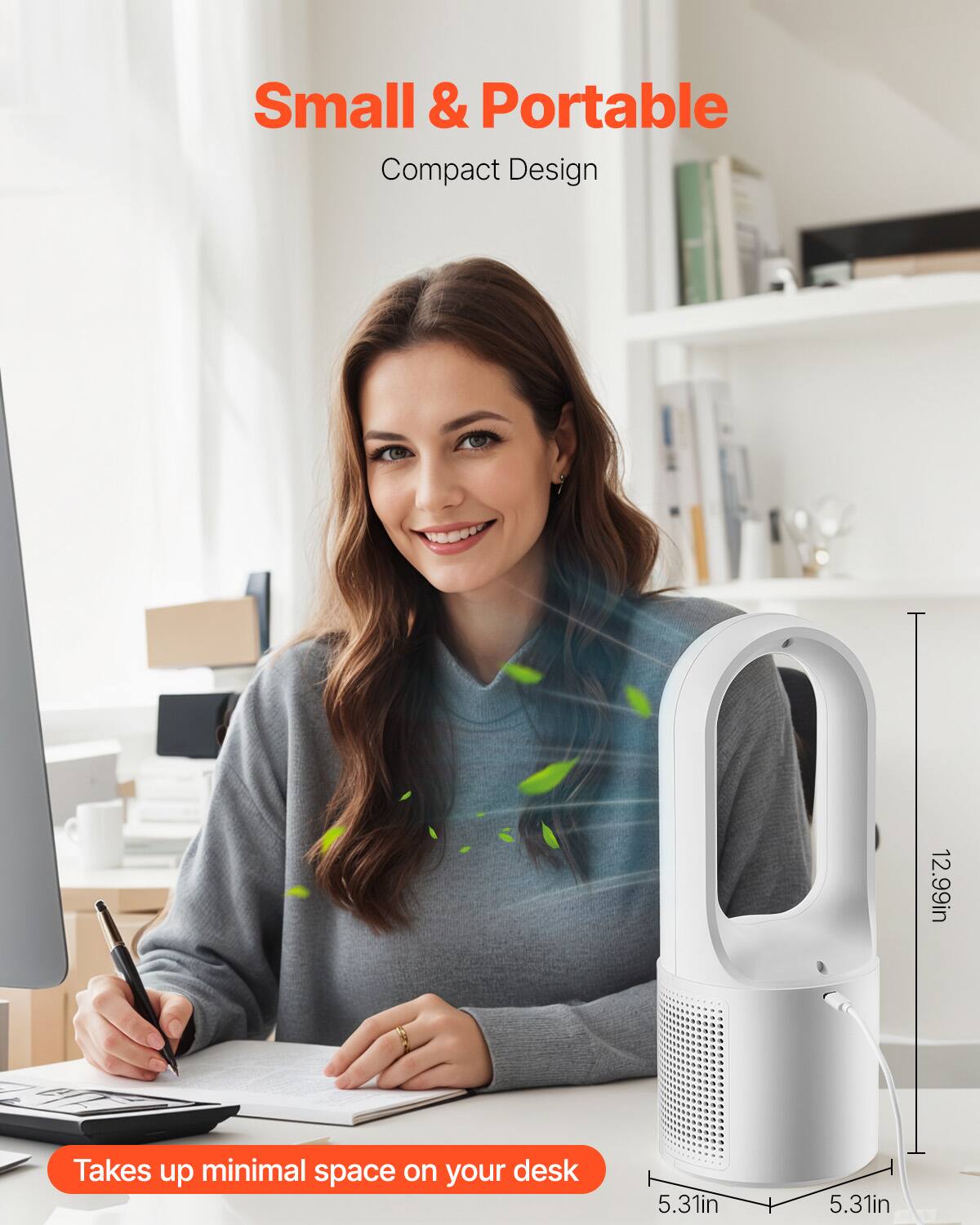 Small & Portable  
Compact Design  

Takes up minimal space on your desk  

12.99in  
5.31in  
5.31in