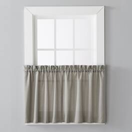 SKL Home - Saturday Knight Ltd Nelson Versatile Tailored Window Tier - 2 Piece - 57" x 36" - Black
