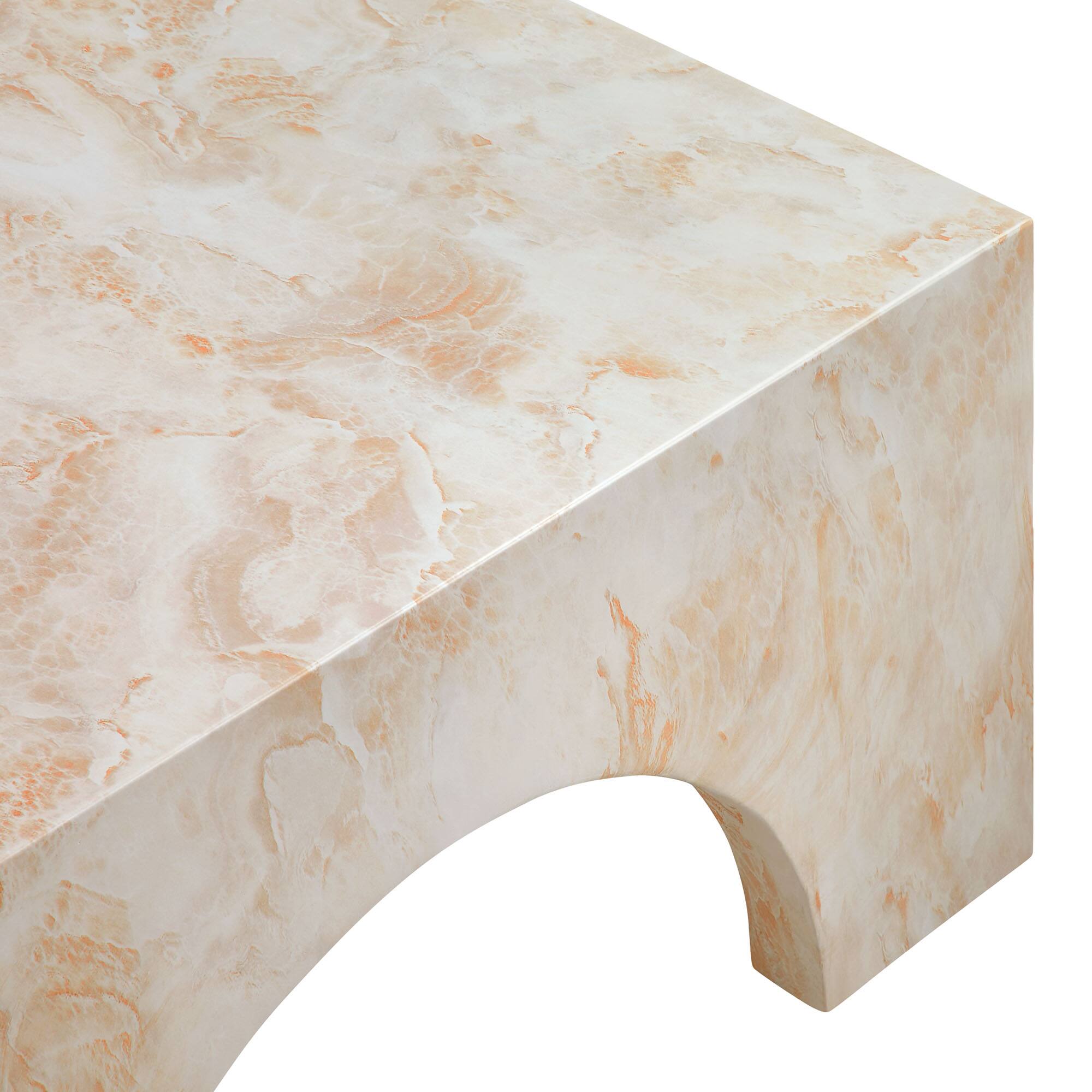 Alt View 7. Modway - Valen Indoor - Outdoor Patio Arched Concrete Coffee Table by Modway - Honey Onyx.
