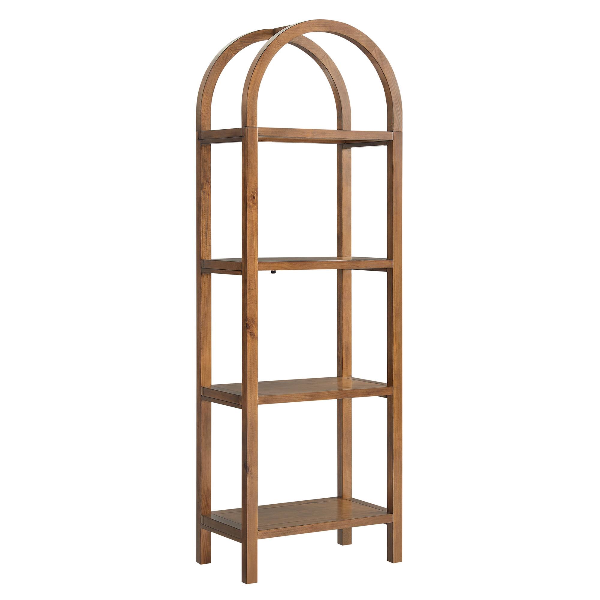Angle. Modway - Vexley 72 Inch Tall Narrow Arched Bookshelf by Modway - Walnut.