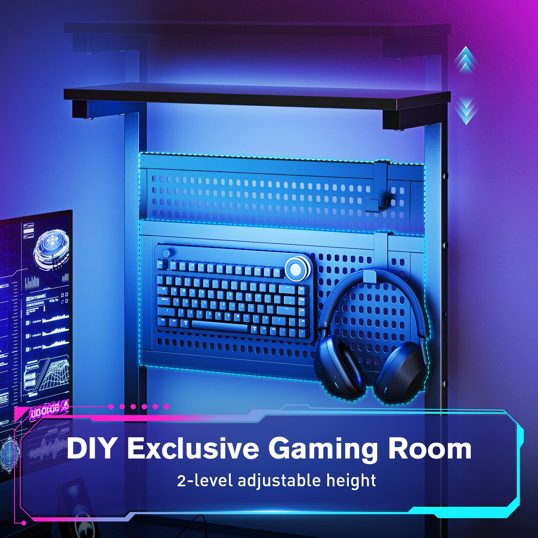 DIY Exclusive Gaming Room  
2-level adjustable height