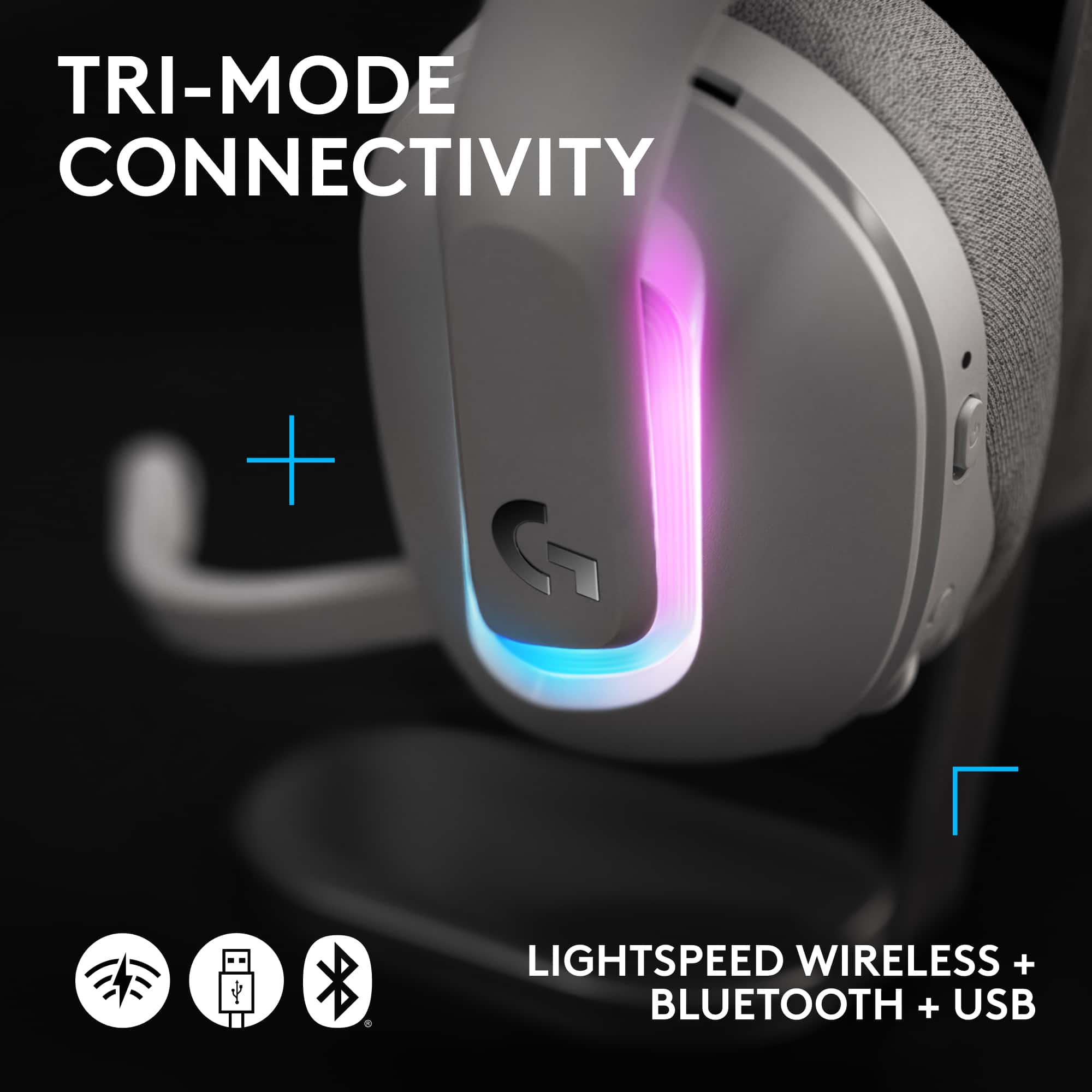 TRI-MODE CONNECTIVITY + LIGHTSPEED WIRELESS + BLUETOOTH + USB