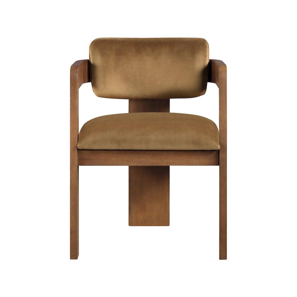 Alt View 2. Meridian Furniture - Sacha Saddle Velvet Dining Chair, Set of 2 - Brown.