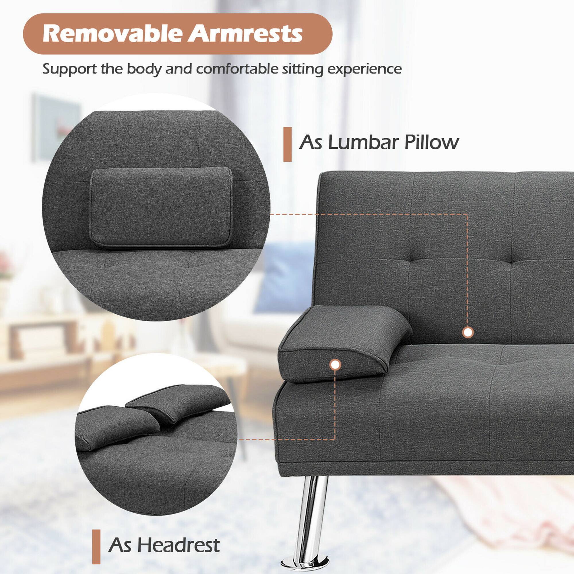 Removable Armrests  
Support the body and comfortable sitting experience  

As Lumbar Pillow  

As Headrest