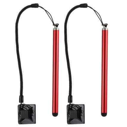Front. Unique Bargains - 2pcs Resistive Touch Screens Pen Resistance Pen for Car Navigation GPS POS - Red.