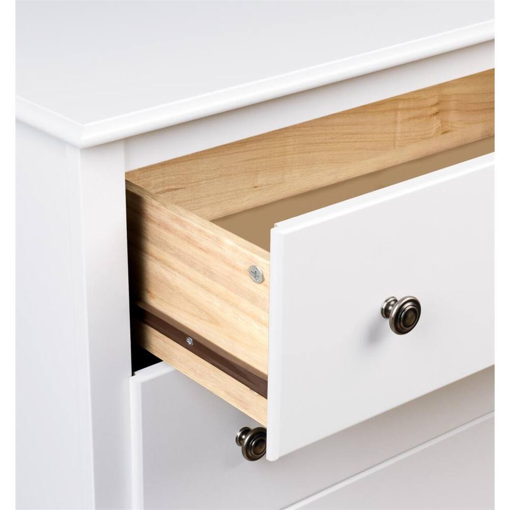 Back. Prepac - White Monterey Tall 2 Drawer Nightstand with Open Shelf - White.