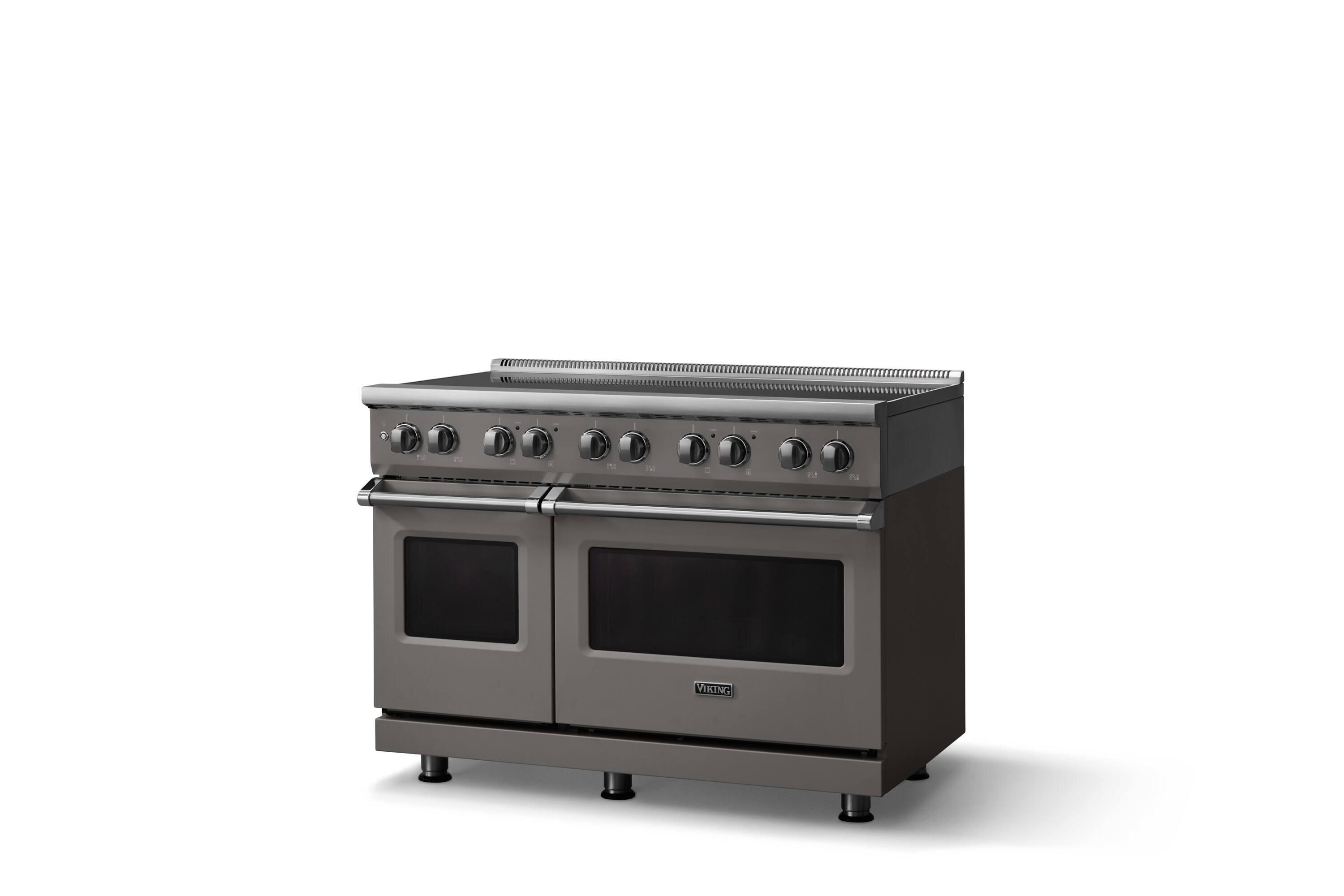Angle. Viking - 48 in. Wide 6 Elements Pro 5 Series 7.3 Cu. Ft. Freestanding 6 Element Induction Convection Range - Damascus Gray - Damascus Gray.