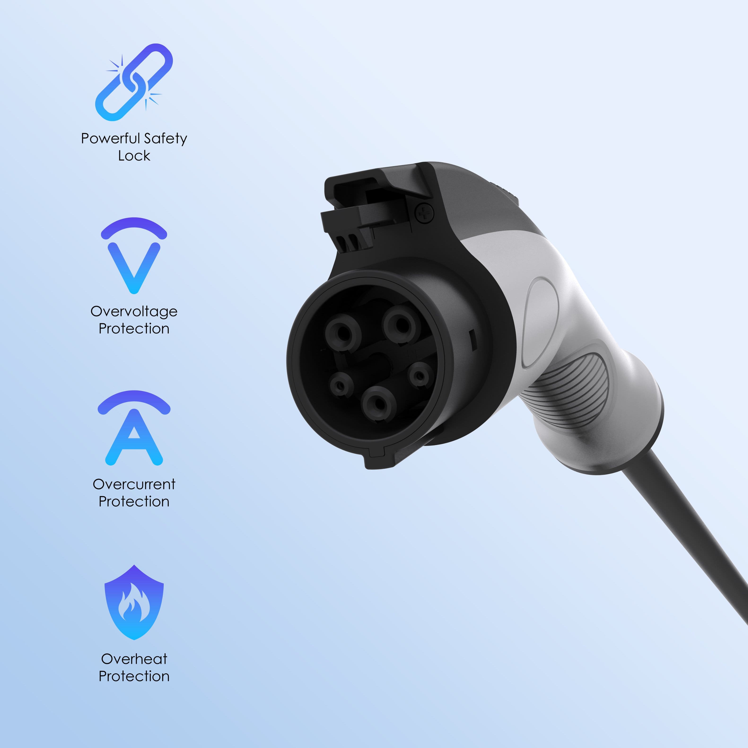 Powerful Safety Lock
Overvoltage Protection
Overcurrent Protection
Overheat Protection