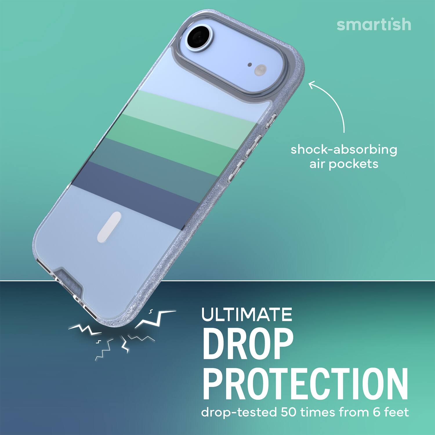 smartish  
shock-absorbing air pockets  
ULTIMATE DROP PROTECTION  
drop-tested 50 times from 6 feet