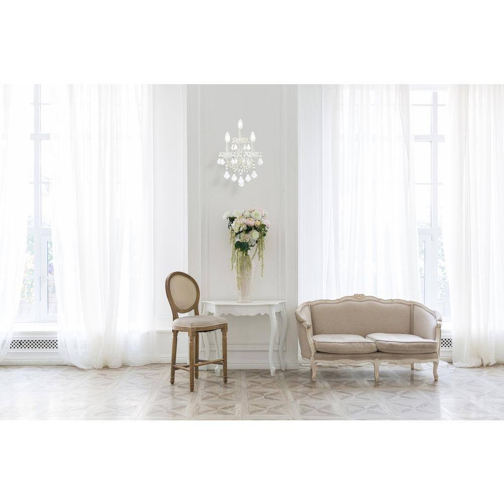Left. Elegant Lighting - Maria Theresa 3 light white Wall Sconce Clear Royal Cut Crystal - White.