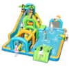 Front. Gymax - Gymax Inflatable Water Slide w/Splash Pool Climbing Wall Football Goal Blower Excluded.