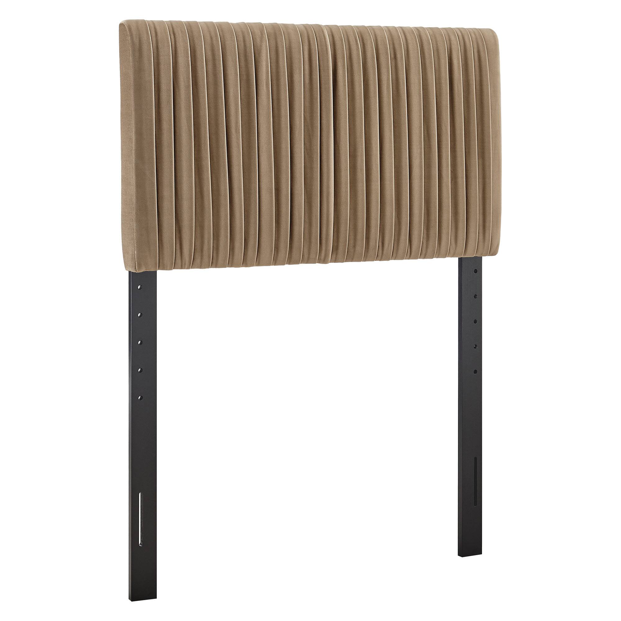 Angle. Modway - Eloise Upholstered Headboard by Modway - Taupe.